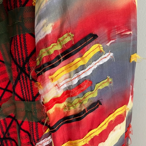 Stunning Handmade Patchwork Plaid & Striped Button-Up Blazer/Jacket - Picture 12 of 15